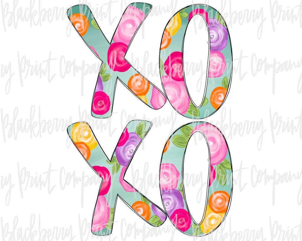 DTF Transfer Floral XOXO
