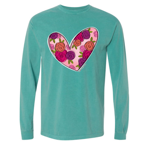 "Floral Heart" Long Sleeve Tee