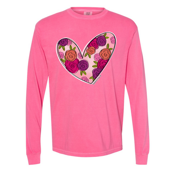 "Floral Heart" Long Sleeve Tee