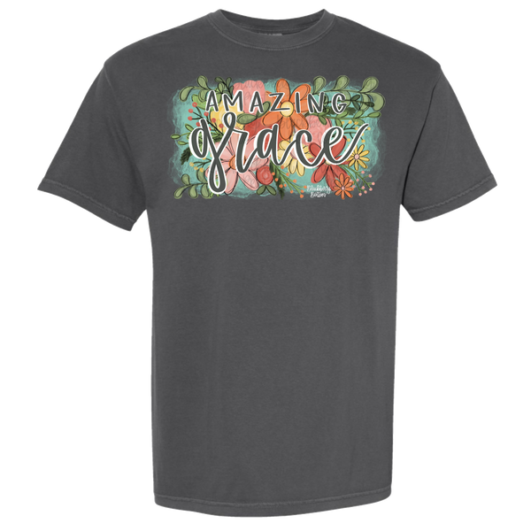 "Amazing Grace" Floral Comfort Colors Tee