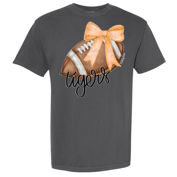Football Bow Comfort Colors Tee