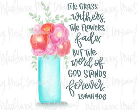 DTF Transfer Grass Withers Flowers Fade