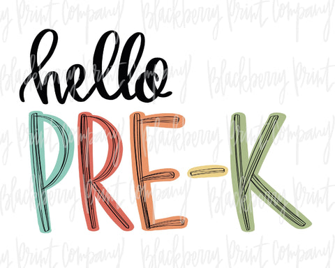DTF Transfer Hello Pre K