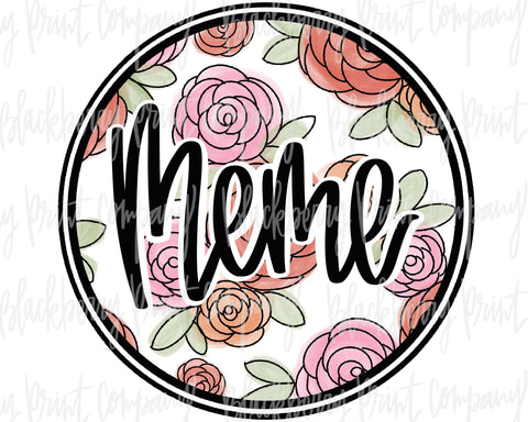 DTF Transfer Meme Floral Watercolor