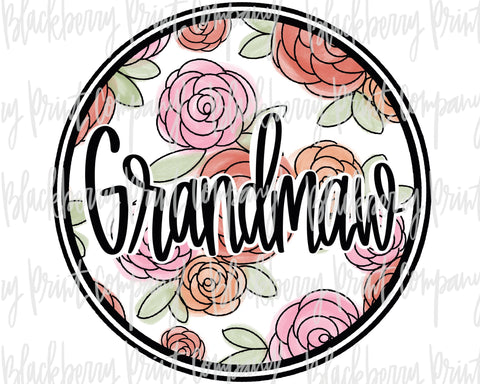 DTF Transfer Grandmaw Floral Circle