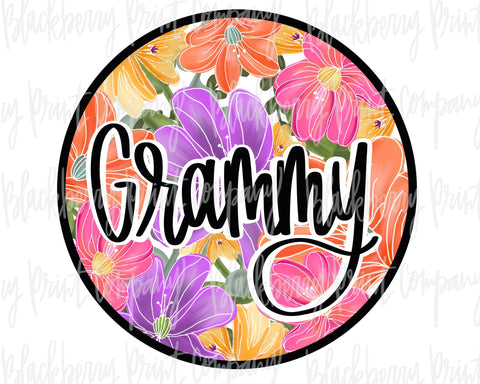 DTF Transfer  Grammy Floral Circle