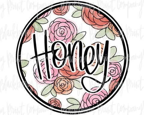 DTF Transfer Honey Floral Circle