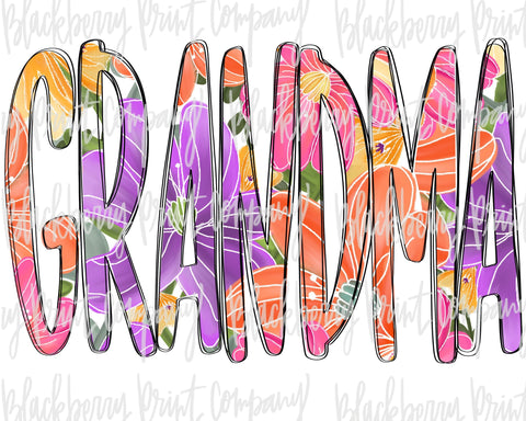 DTF Transfer Grandma Floral Filled