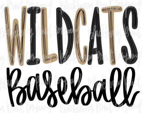 DTF Transfer Wildcats Baseball