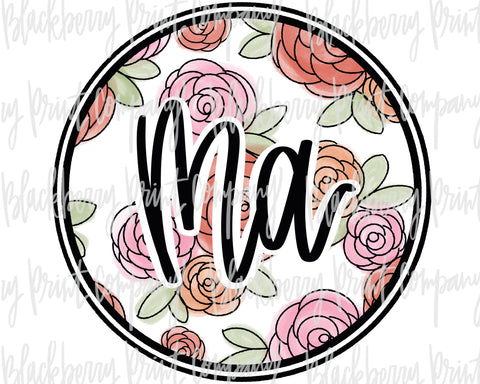 DTF Transfer Ma Floral Circle