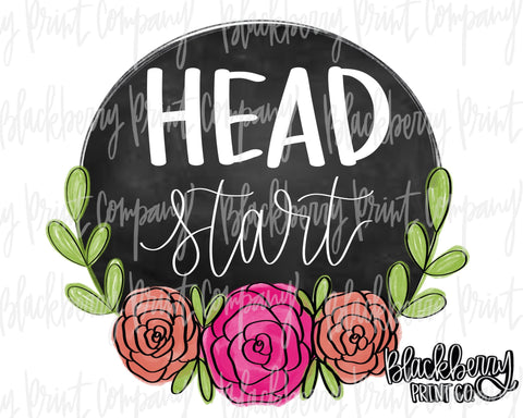 DTF Transfer Chalkboard Floral Head