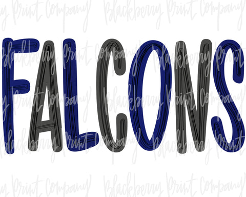 DTF Transfer Falcons Navy Grey