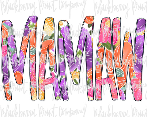 DTF Transfer Mamaw Floral Filled
