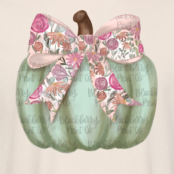 Floral Bow Pumpkin Comfort Colors Tee