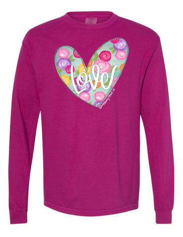 Love Floral Heart Long Sleeve Tee