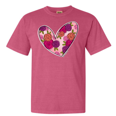 "Floral Heart" Short Sleeve Tee